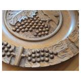 Grapes theme Hand Carved Wood Bowl / Ashtray