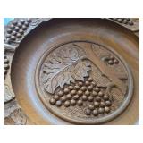 Grapes theme Hand Carved Wood Bowl / Ashtray