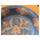 Glasshjornet Brass Enameled Pedestal Bowl