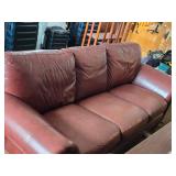 Leather Living Room Sofa (burgundy)