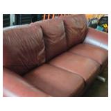 Leather Living Room Sofa (burgundy)