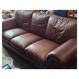 Leather Living Room Sofa (burgundy)