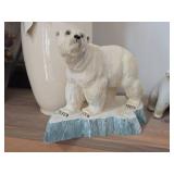 Polar Bear theme Hand Carved Table Statue by Henning (Norway)