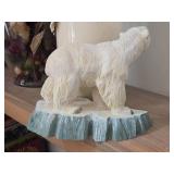 Polar Bear theme Hand Carved Table Statue by Henning (Norway)