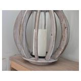 Seaside Treasure Rustic Chic Drift Wood Sphere and Glass Candle Lantern