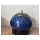 Cloisonne Ginger Jar on Stand