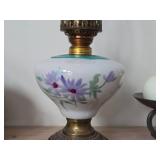 17 1/2" Floral theme Victorian Oil Lamp