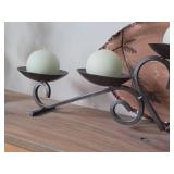 Metal Candleholder with 5 Round Candles 28" x 8"