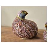 Lot of (2) Vintage Toyo Quail theme Hand-Painted Ceramic Figurines