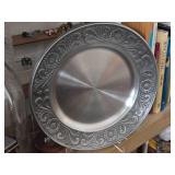 Vintage 13" Mid Century Pewter Decorative Plate by Haugrud Pewter (Norway)