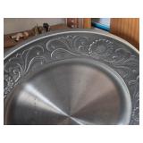 Vintage 13" Mid Century Pewter Decorative Plate by Haugrud Pewter (Norway)