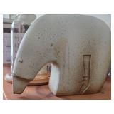 Polar Bear theme Stoneware Table Statue 11"