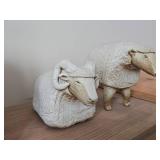 Lot of (2) Ceramic Table Figurines - Ram and Armadillo