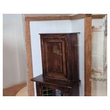 Doll House Display with Wood Turntable - 1:12 Scale Victorian Fireplaces and Bench.