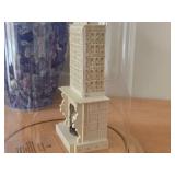 8 1/2" Miniature Doll House Tile Stove 1:12 Scale Replica under Glass Dome