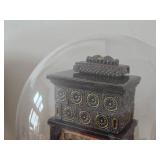 8 1/2" Miniature Doll House Tile Stove 1:12 Scale Replica under Glass Dome