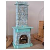 9 1/2" Miniature Doll House Vintage Tiled Chimney Stove (Kakelugn) 1:12 Scale Replica