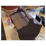 Vintage 10" Wooden Sewing Box with Double Lids