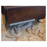 Vintage 10" Wooden Sewing Box with Double Lids