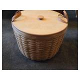 Wicker Picnic Basket with Wooden Lid 12" x 17"