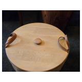 Wicker Picnic Basket with Wooden Lid 12" x 17"