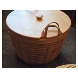 Wicker Picnic Basket with Wooden Lid 12" x 17"
