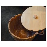 Wicker Picnic Basket with Wooden Lid 12" x 17"