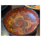 Lot of (4) Vintage Norwegian Rosemaling Wooden Bowls 11", 9", 8" and 3"