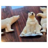 Lot of (3) 4" Polar Bear theme Figurine Magnets