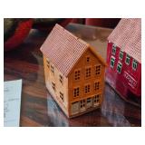Lot of (4) Hand Made Ceramic Miniature Houses of Historic Bryggen Houses of Bergen Norway by Nordic Dreams