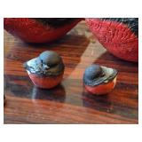 Lot of (7) Vintage Bull Finch Bird theme Table Figurines by Candy Design (Norway)