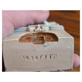 Lot of (2) Gault 7" Hand Made Ceramic Miniature Scale Replica Buildings - Hotel de Paris, Parisian Residential Building with Louis Viutton Store