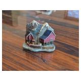 Lot of (3) Miniature Buildings - House in Mountain, Double Barn, Cottage