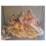 Vintage Victorian Couple Courting theme Porcelain Figurine with Music Box and Nightlight by Lenwile Ardalt Artware (Japan)