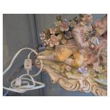Vintage Victorian Couple Courting theme Porcelain Figurine with Music Box and Nightlight by Lenwile Ardalt Artware (Japan)