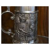Vintage 8" Hunting theme Pewter German Beer Stein