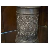 Vintage 10" Pewter German Beer Stein with Gambrinus on Lid (likely from Historical Period 1880-1900)