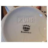 Vintage Kuhr Muhlried 406 Rein Zinn 6" Porcelain German Beer Stein with Hinged Pewter Lid