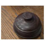 Vintage Ebony or Walnut Hand-Turned Wooden Bowl with Lid