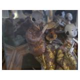 Set of 5 Japanese Hina Dolls - Imperial Couple and their Court Attendants from the Heian Period