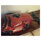 Vintage Bordallo Pinheiro Peixes Fish theme Modernist Ceramic Soup Tureen with Ladle