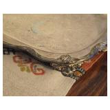 Vintage Silverplated Footed Base Serving Tray with Ornate Design - Old English by Poole