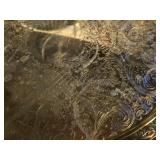 Vintage 12" Silverplated Serving Tray - Spring Flower by William Rogers & Sons with (2) Baroque Silverplated Water Goblets by Wallace