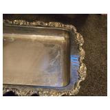 Vintage Silverplated Rectangle Footed Serving Tray 27" x 17"