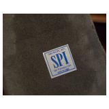 Vintage (2) SPI Solid Brass Curious Cat Bookends on cushion and (1) Brass Cat Figurine