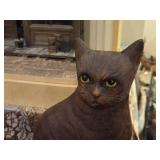 Handmade Ceramic Figural Cat Statue 13"