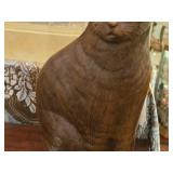 Handmade Ceramic Figural Cat Statue 13"
