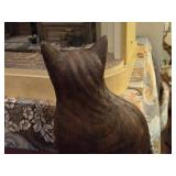 Handmade Ceramic Figural Cat Statue 13"