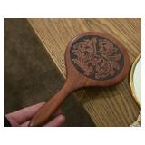 Lot of (2) Vintage Japanese Kamakura-bori Handheld Mirrors - 5" Reddish Wood Frame, 7" Gold toned Double Sided