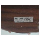 Walnut Wood Dish by Cottage Product (Phillipines) with Sea Shells